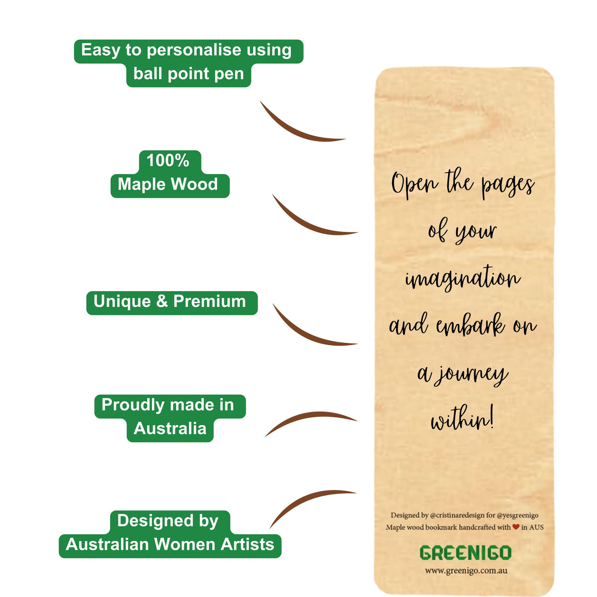 Wood Bookmark Bundle - 6 Pack - Garden Collection