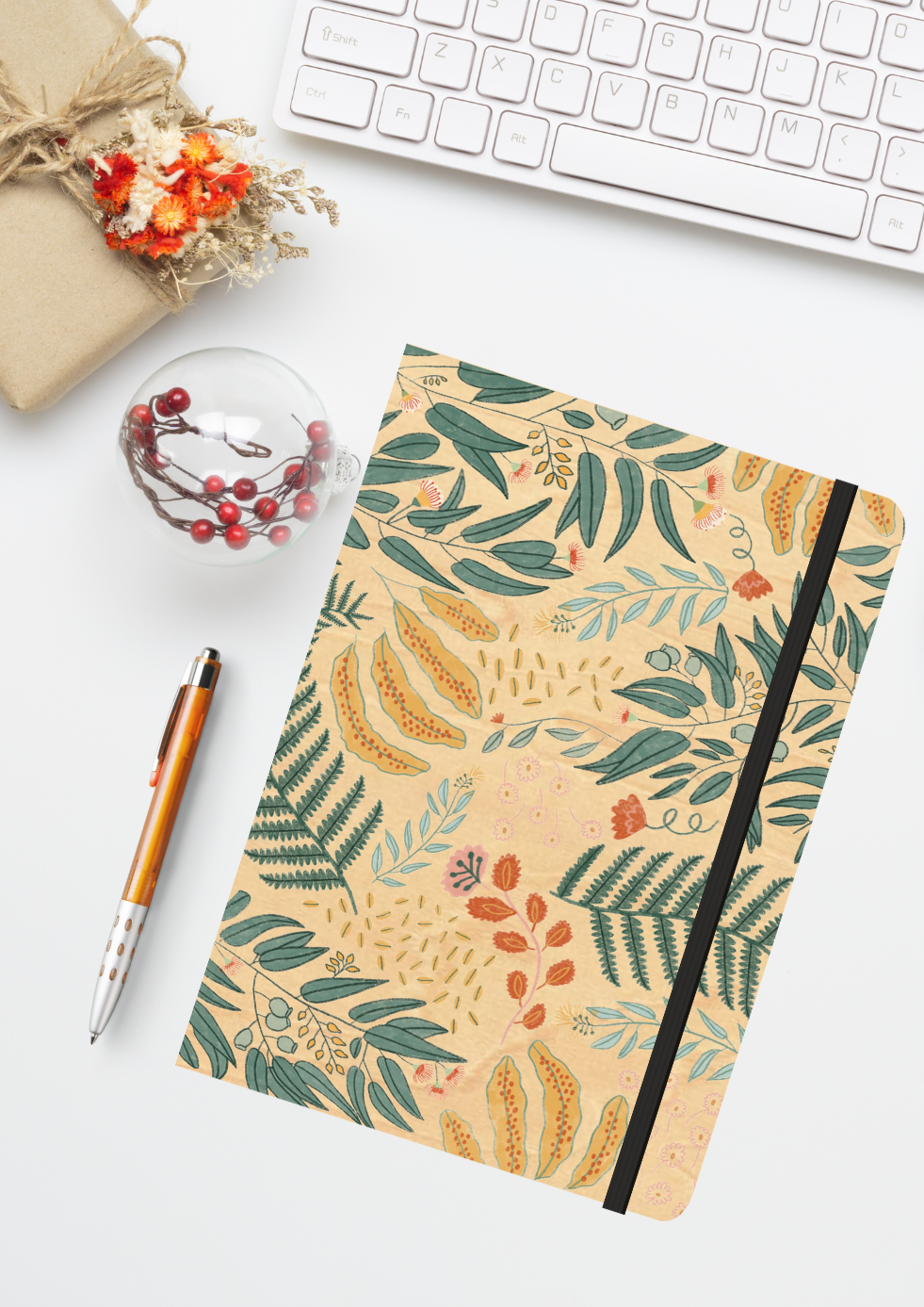A5 Wood Cover Journal (Blank) - Flora Jungle
