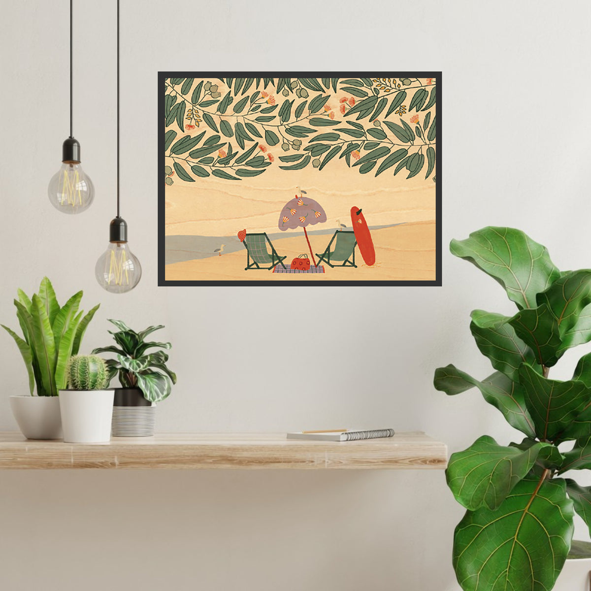 Wood Art Print A4 - Beach Day