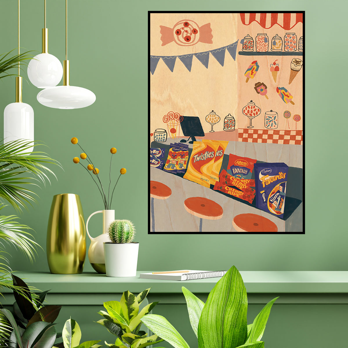 Wood Art Print A3 - Lolly Shop