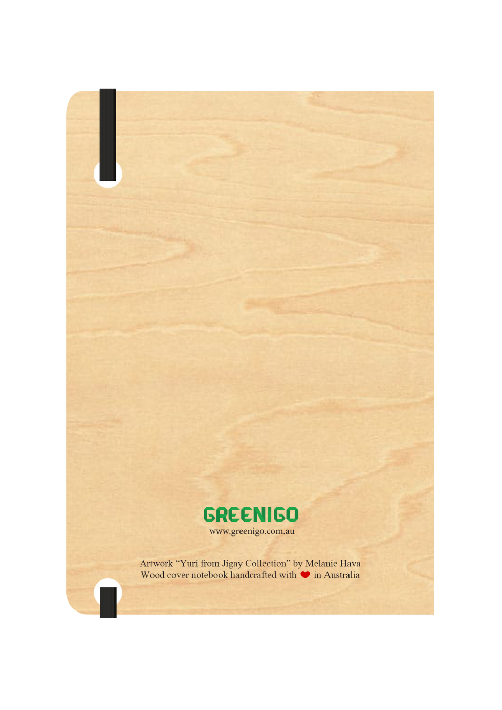 B6 Wood Cover Notebook (Lined) - Yuri (Kangaroo)