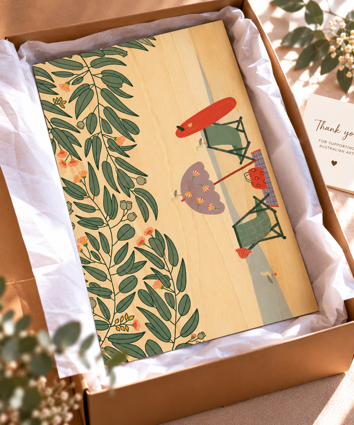 Wood Art Print - Beach Day