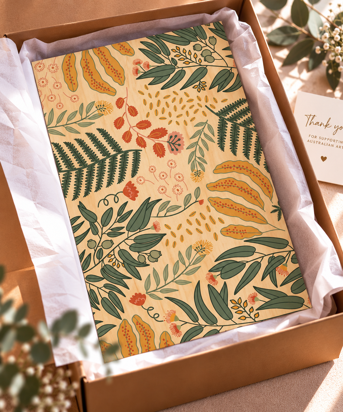 Wood Art Print - Flora Jungle