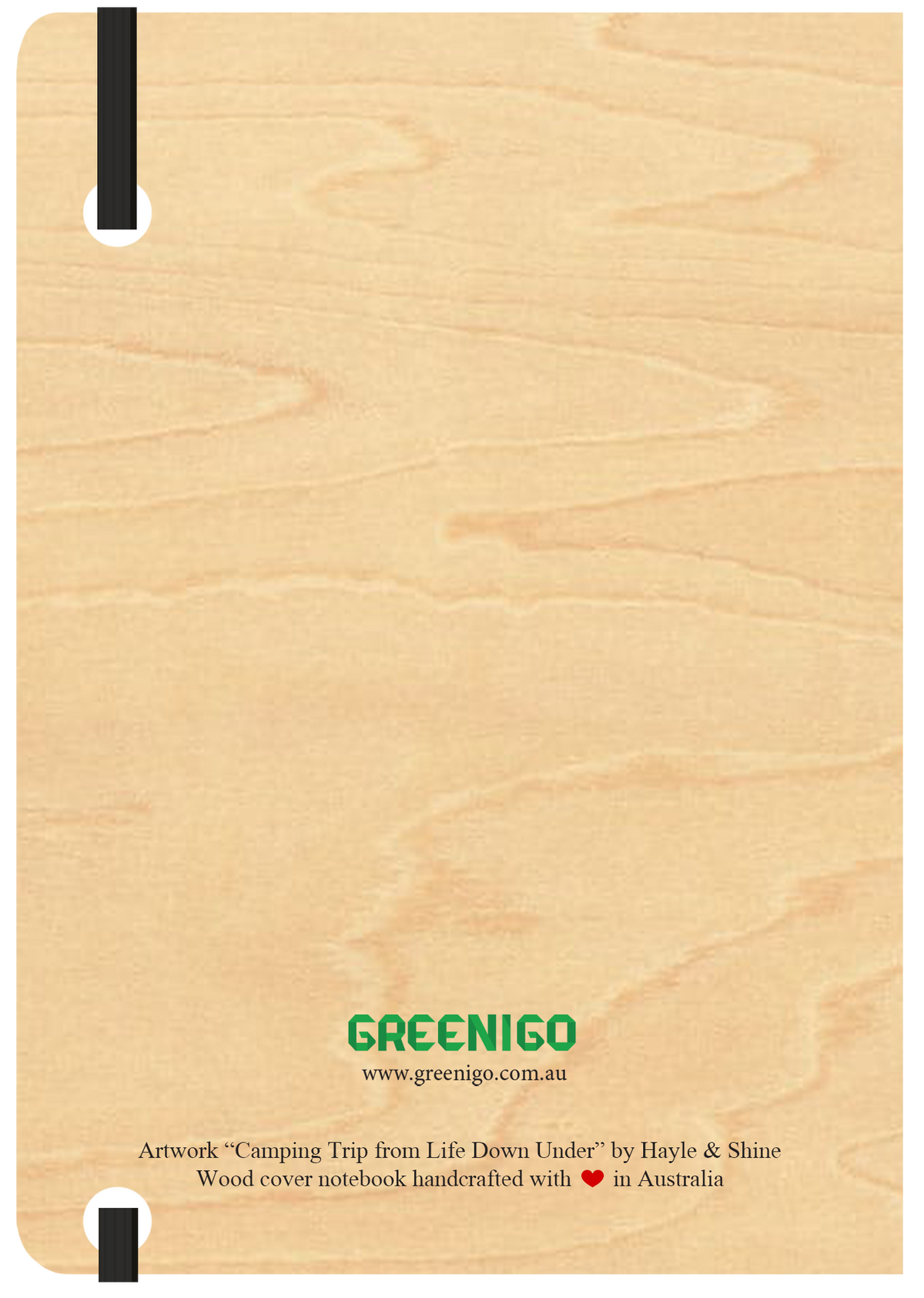 A5 Wood Cover Journal (Blank) - Camping Trip