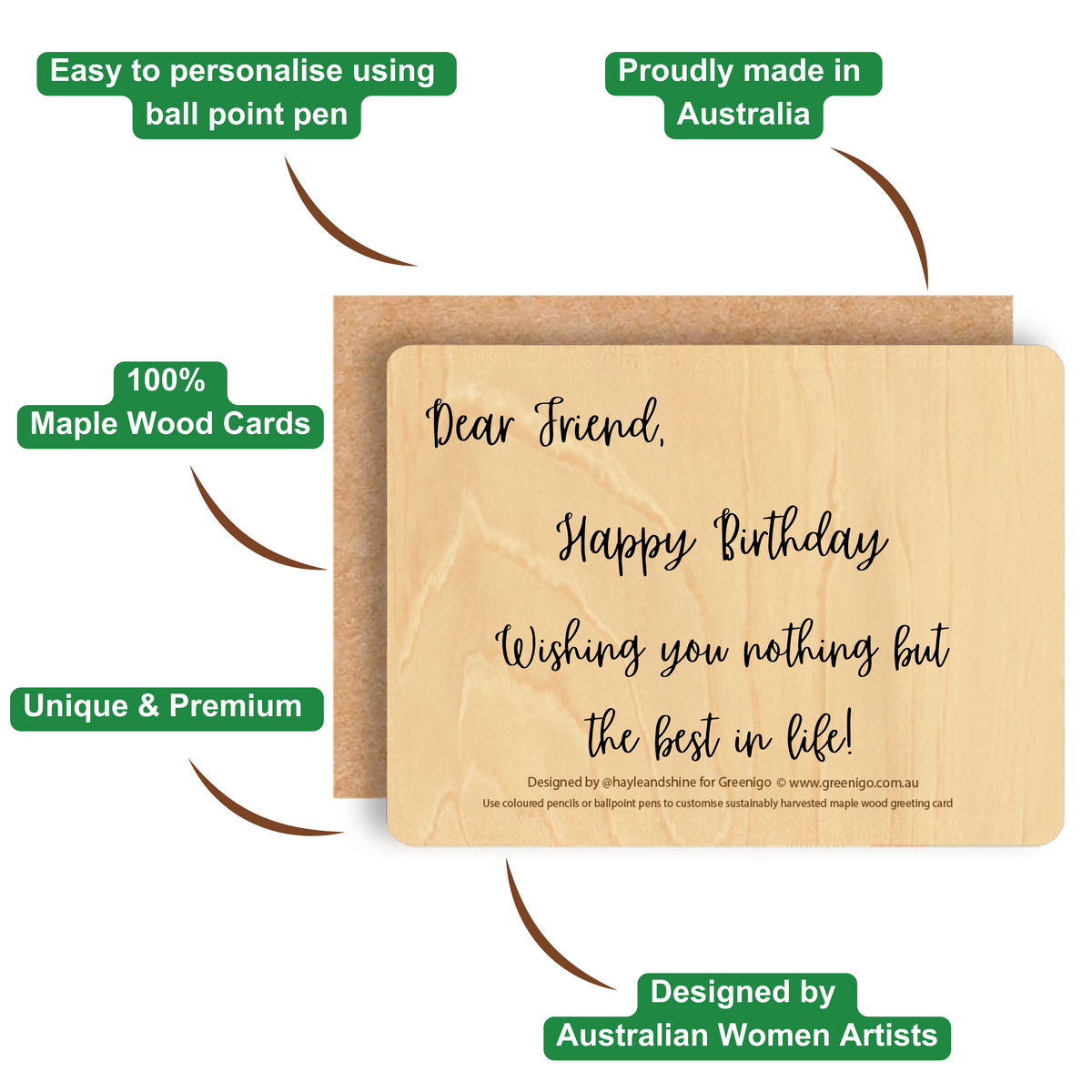 Wood Greeting Card - Flora Jungle