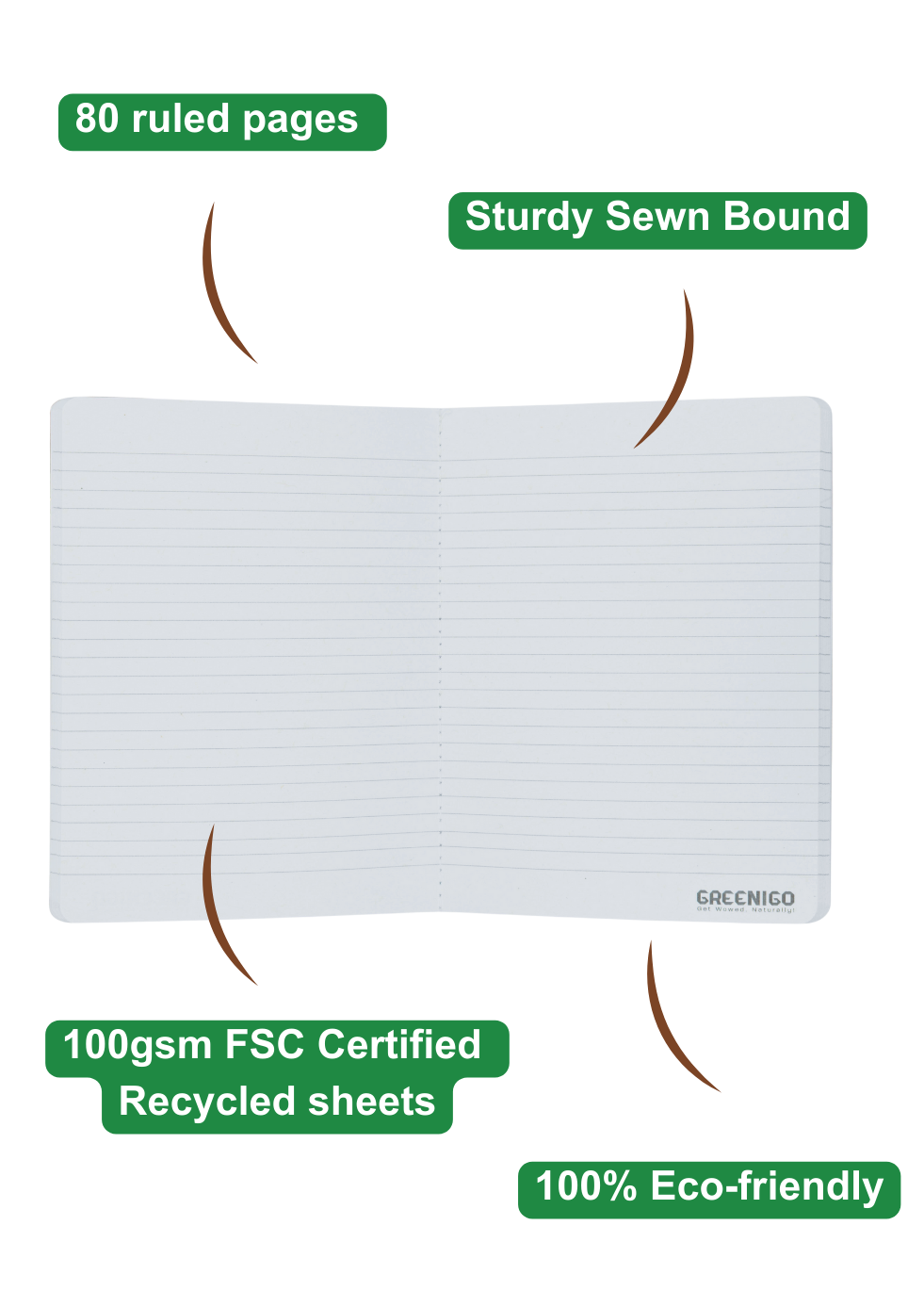 B6 Wood Cover Notebook (Lined) - Wombat Wandering