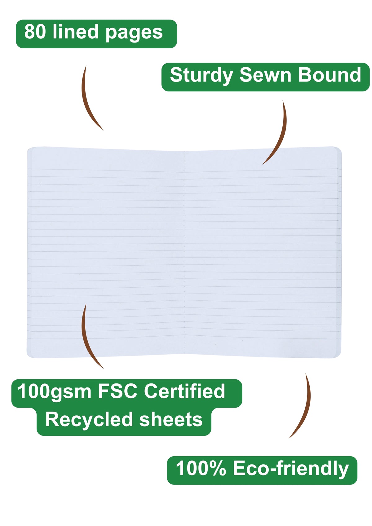 B6 Wood Cover Notebook (Lined) - Butterfly Garden