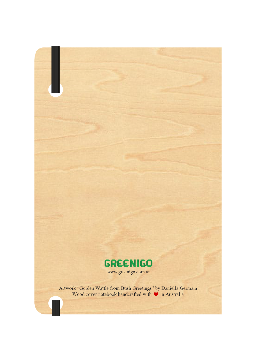 B6 Wood Cover Notebook (Lined) - Golden Wattle