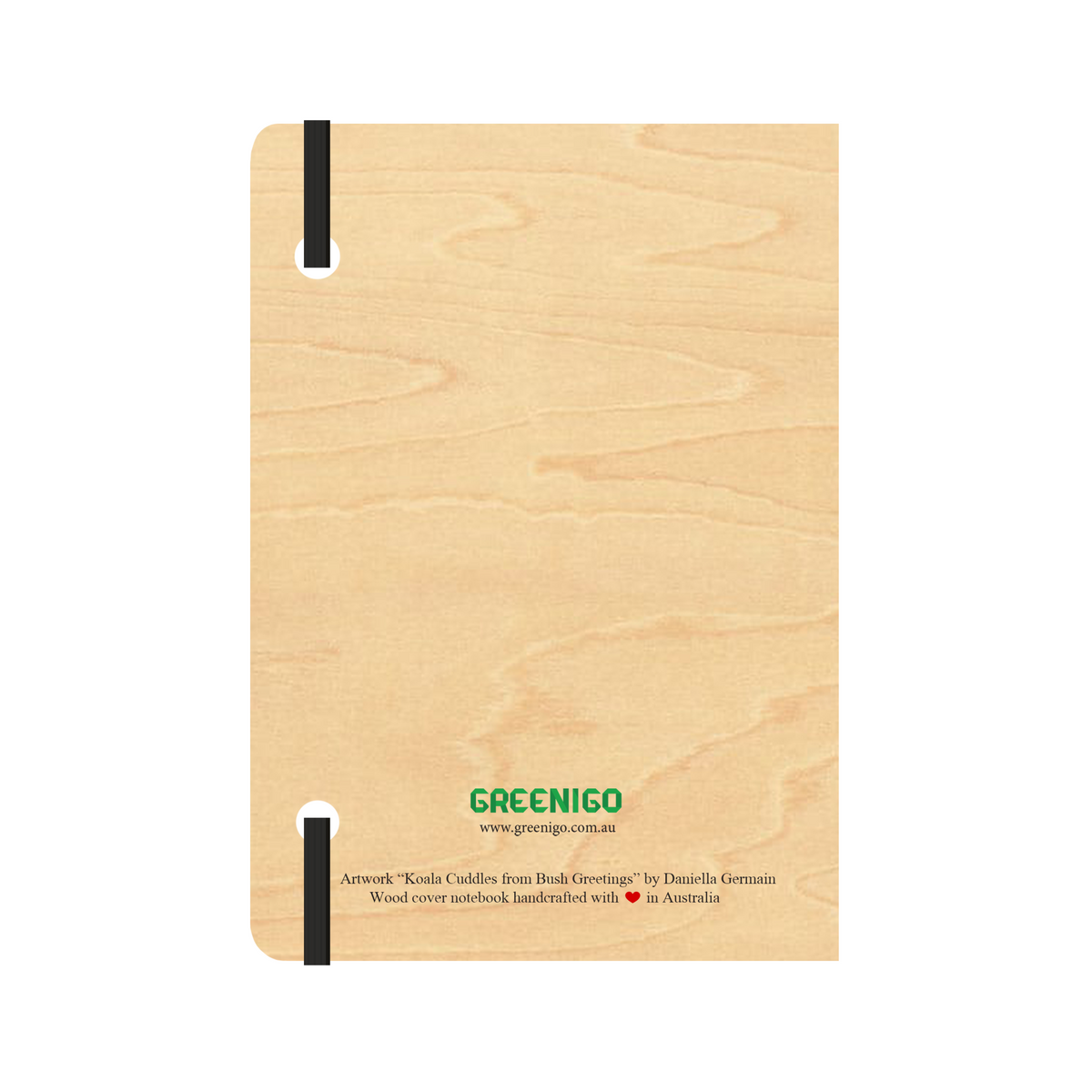 B6 Wood Cover Notebook (Lined) - Koala Cuddles