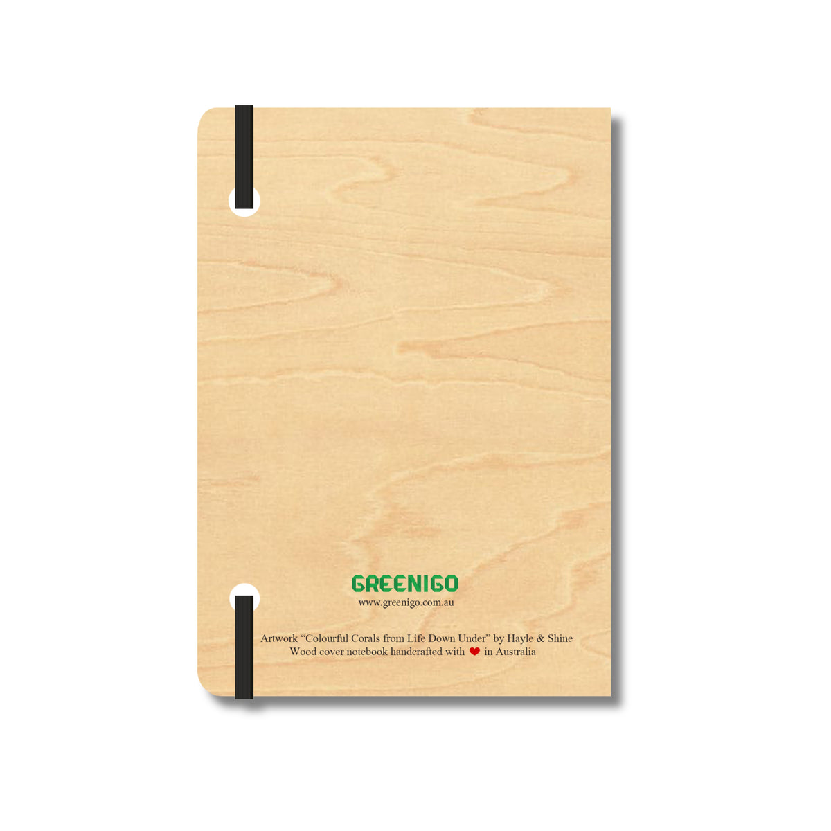 B6 Wood Cover Notebook (Lined) - Colourful Corals