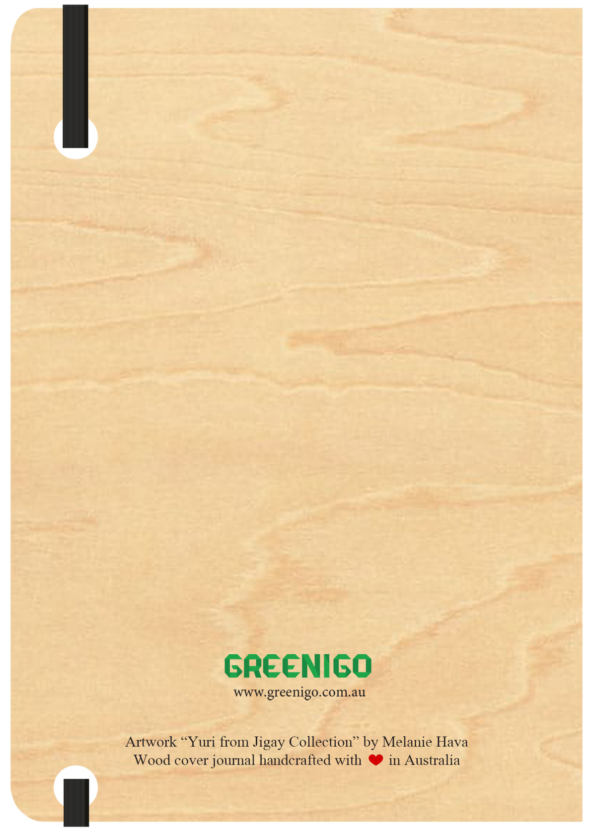 A5 Wood Cover Journal (Blank) - Yuri (Kangaroo)