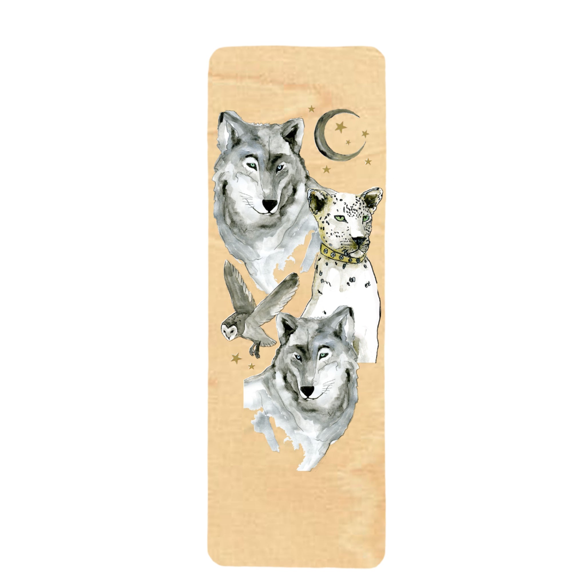 Wood Bookmark - White Wolf