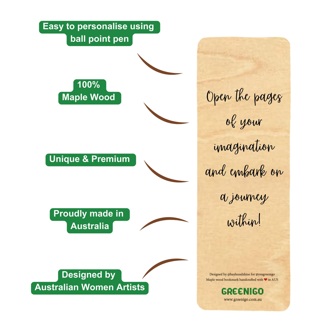 Wood Bookmark - Beach Day