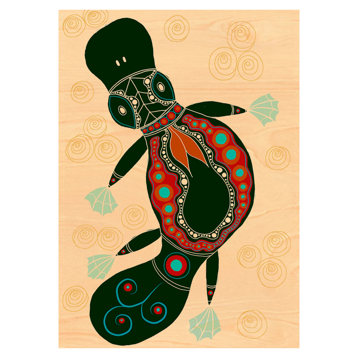 Wood Art Print A4 - Gugula (Platypus)