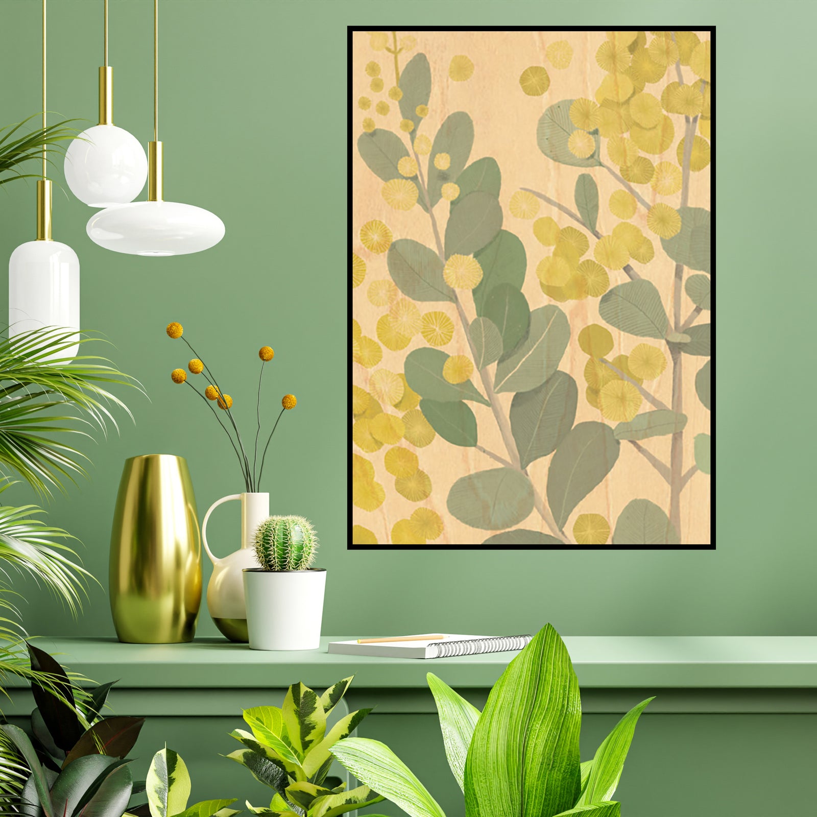 Wood Art Print A3 - Golden Wattle