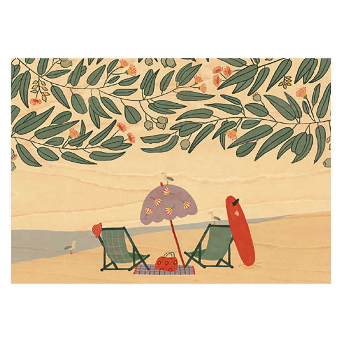 Wood Art Print A4 - Beach Day