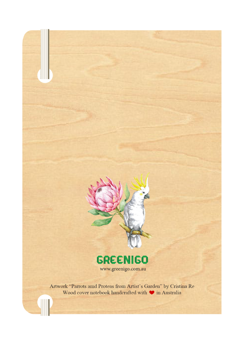 B6 Wood Cover Notebook (Lined) - Parrots &amp; Proteas