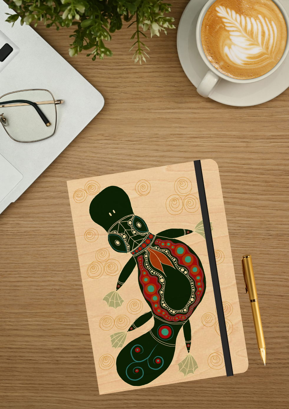 B6 Wood Cover Notebook (Lined) - Gugula (Platypus)