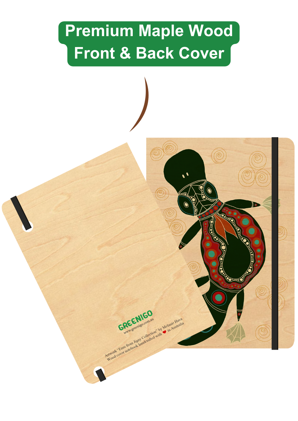 B6 Wood Cover Notebook (Lined) - Gugula (Platypus)