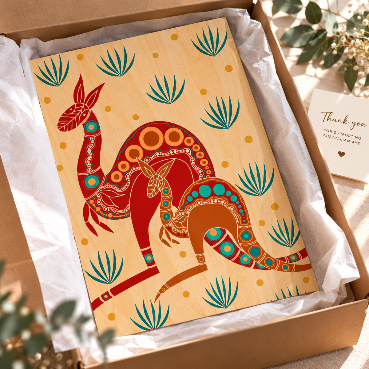 Wood Art Print - Yuri (Kangaroo)