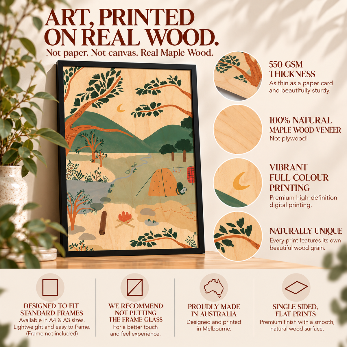 Wood Art Print - Camping Trip