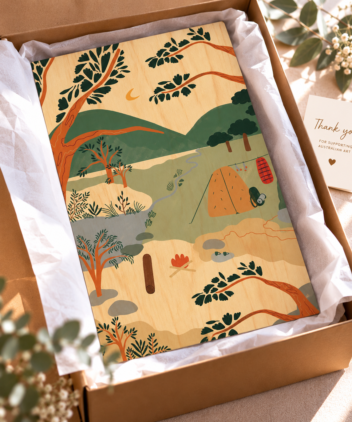 Wood Art Print - Camping Trip