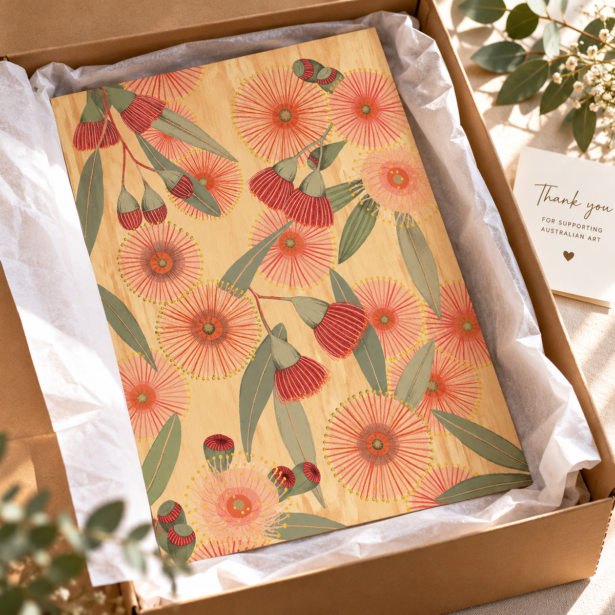 Wood Art Print - Red Eucalyptus