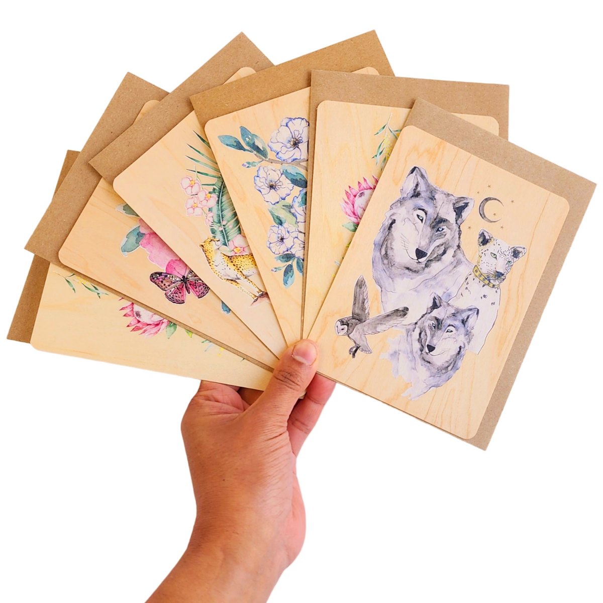 Wood Greeting Card Bundle - 6 Pack - Garden Collection