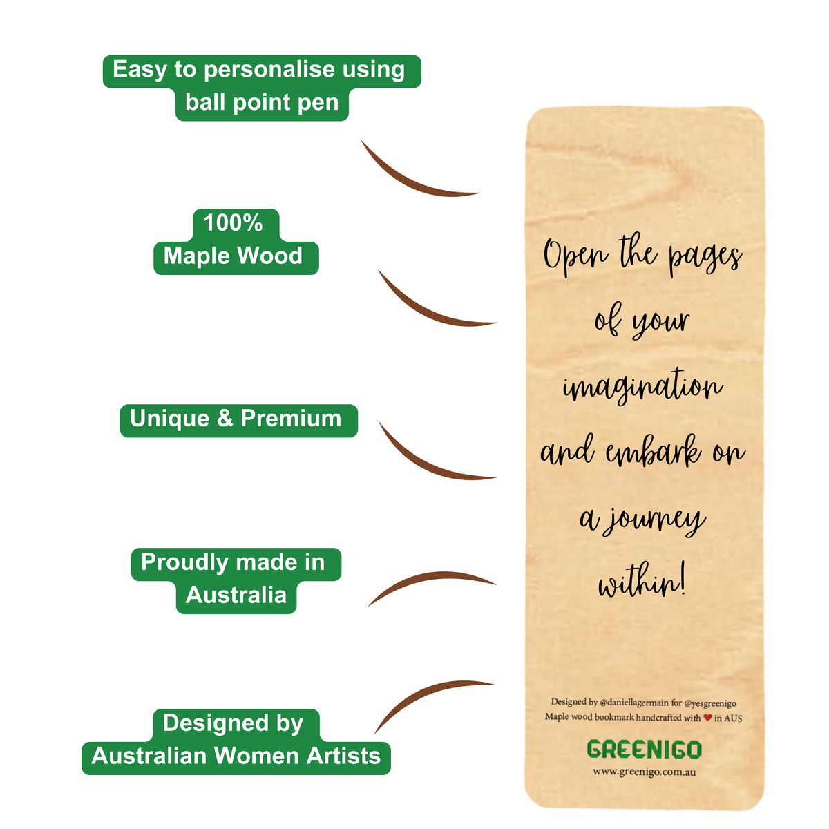 Wood Bookmark Bundle - 6 Pack - Jigay Collection