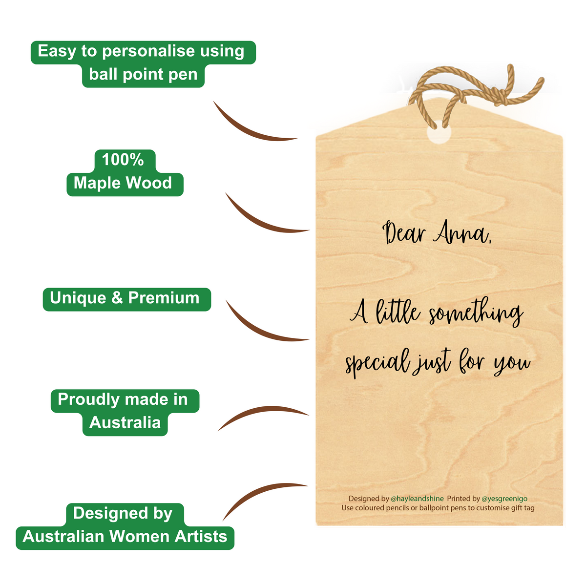 Wood Gift Tag Bundle - 6 Pack - Garden Collection