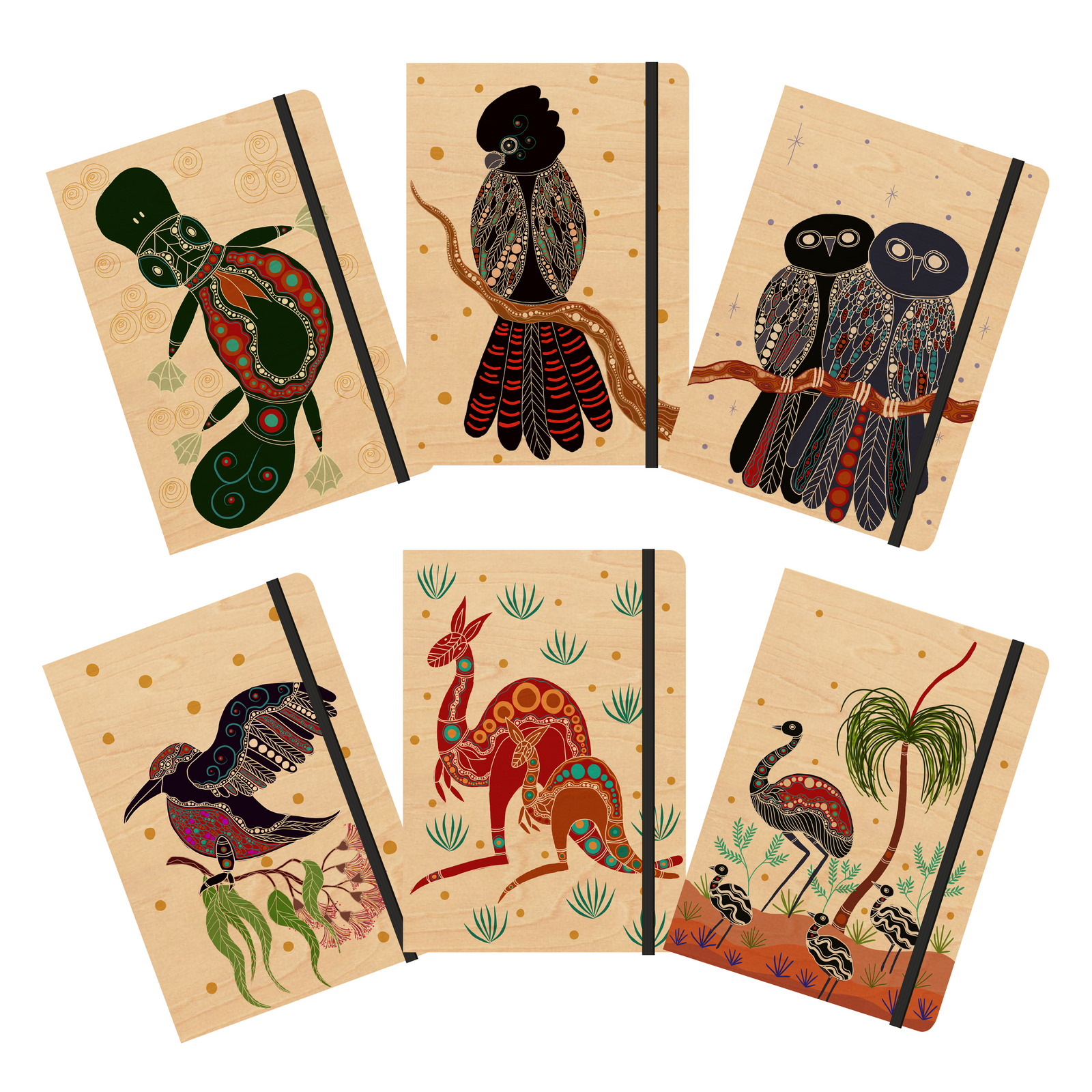 Wood Cover B6 Notebook Bundle - 6 Pack - Jigay Collection