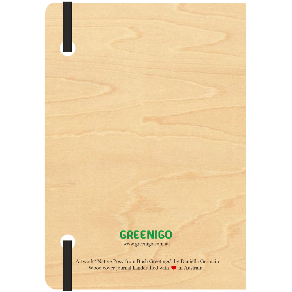 A5 Wood Cover Journal (Blank) - Native Posy