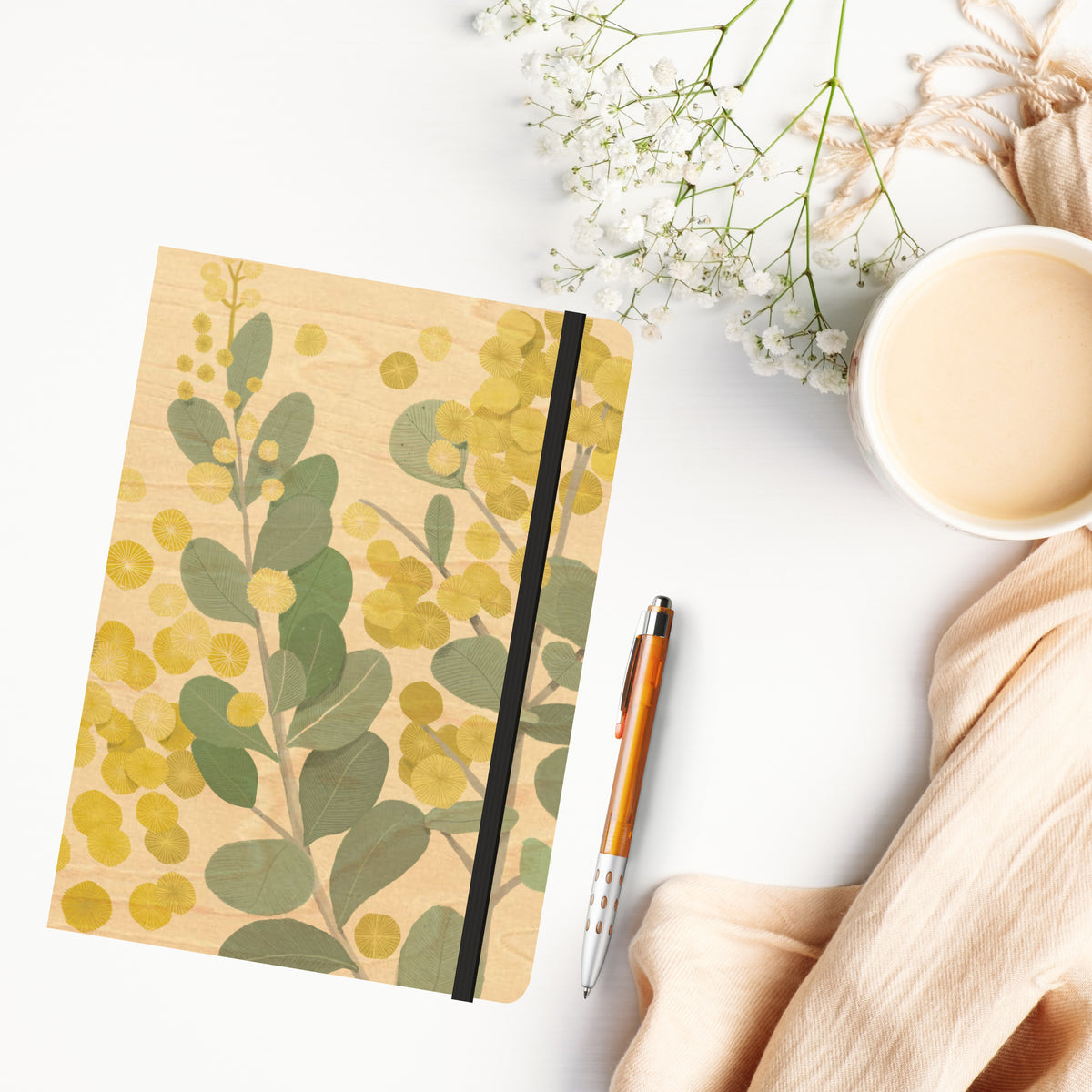 A5 Wood Cover Journal (Blank) - Golden Wattle